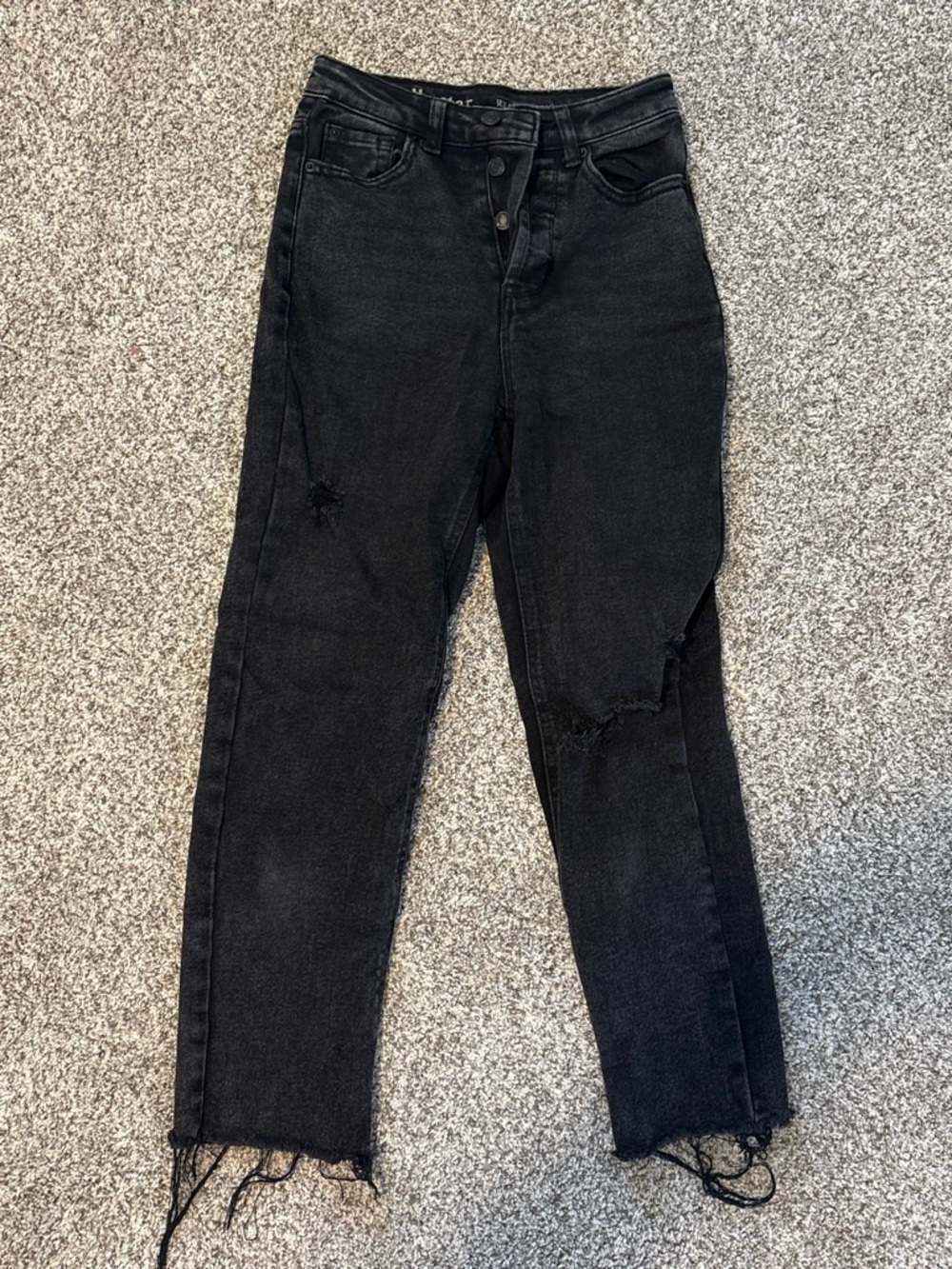 Vanilla Star Black Distressed Boyfriend Jeans